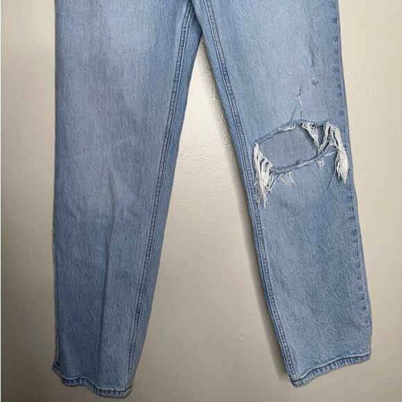 Abercrombie & Fitch Ankle Straight Ultra High Rise Jeans Light Destroy Size 25 - Picture 5 of 8